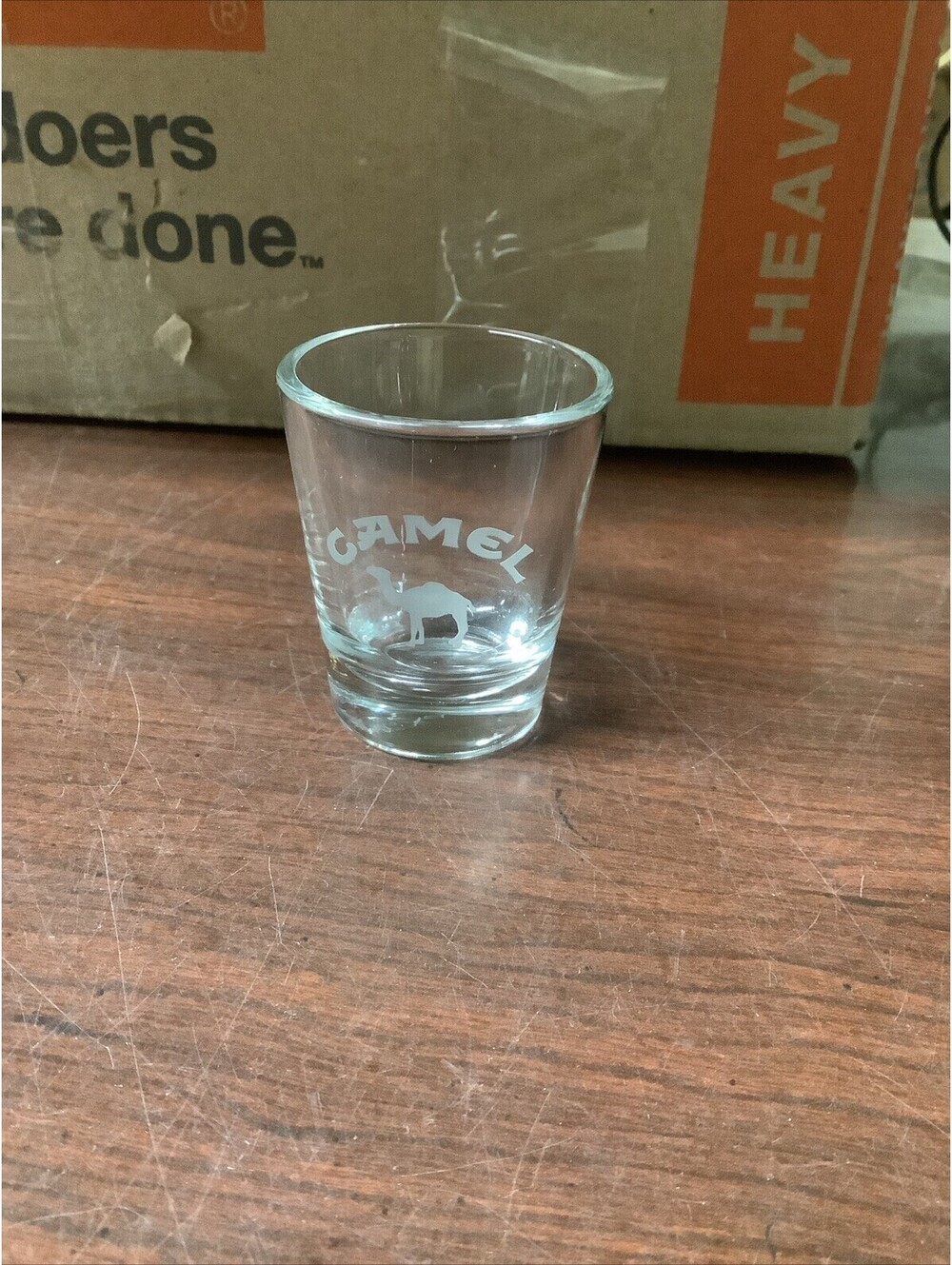 Camel etched shot glass